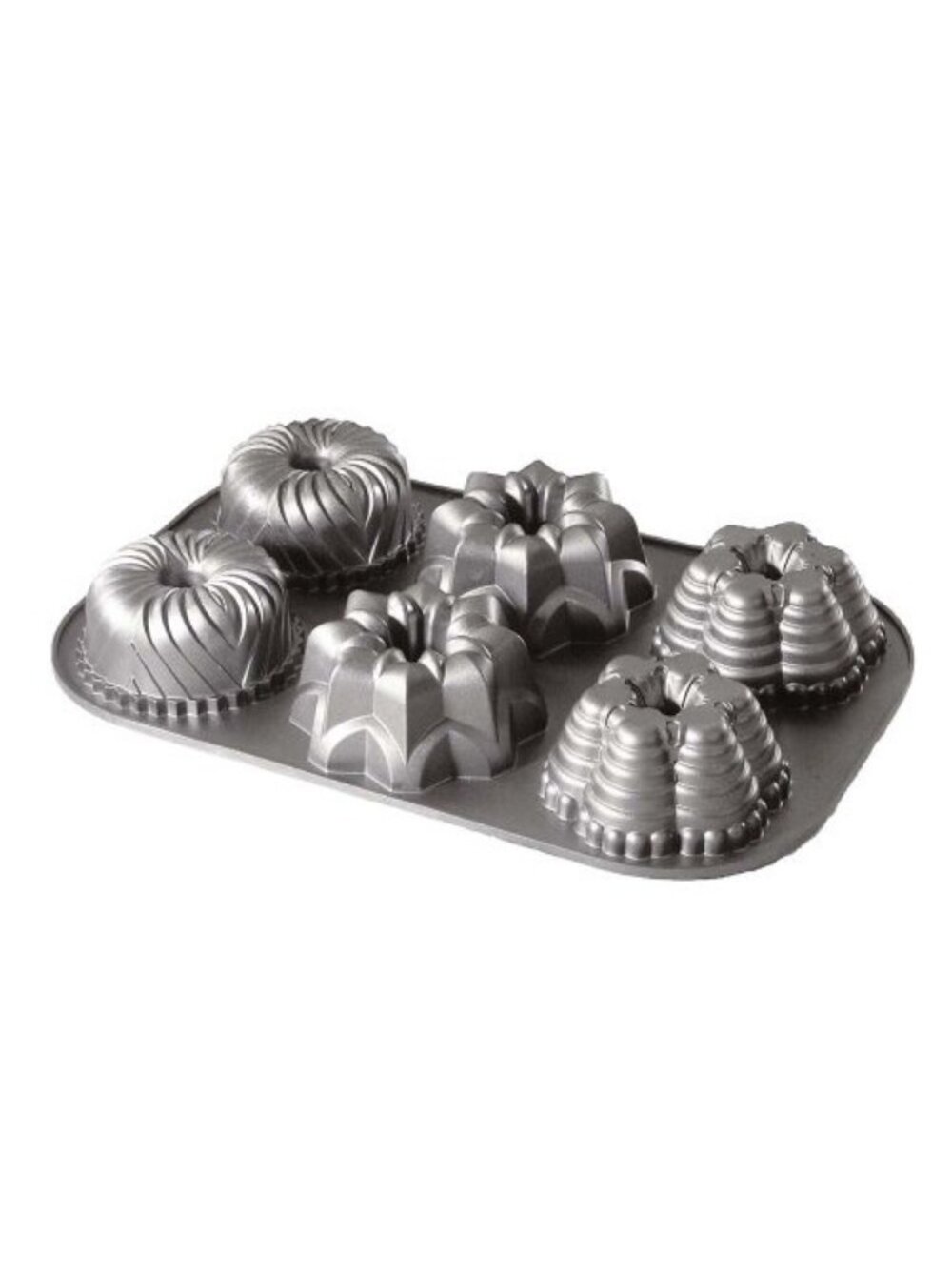 Nordic Ware Pro Cast Iron Aluminum Multi Mini Bundt Pan NEW Bakeware Gift